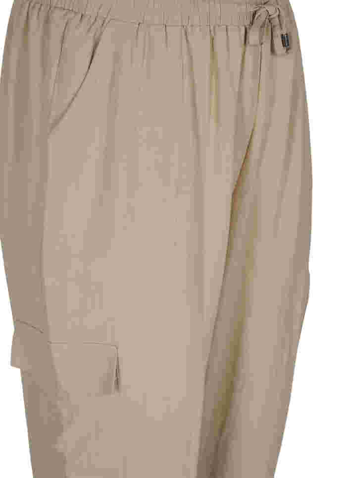 Pantalon ample en viscose avec grandes poches, Oxford Tan, Packshot image number 2