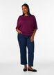 Jersey blouse met halflange ballonmouwen, Paars, Model image number 1