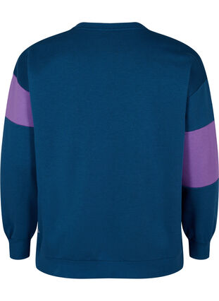 Sweatshirt met sportieve print, Blue Wing Teal Comb, Packshot image number 1