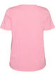 Katoenen T-shirt met print aan de voorkant, Roze, Packshot image number 1