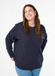 Sweatshirt met ronde hals, Blauw, Model image number 0