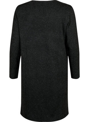 Gebreide jurk met split in de mouwen, Dark Grey Melange, Packshot image number 1