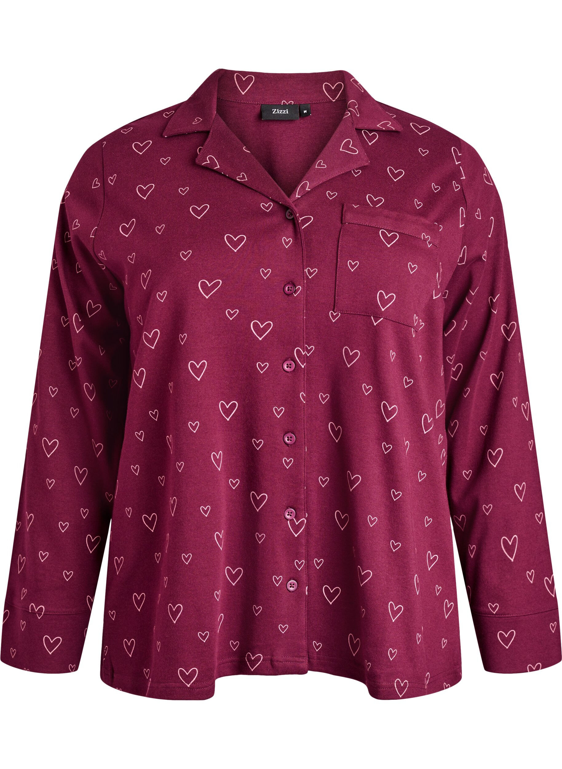 Chemise de pyjama en coton avec poche poitrine