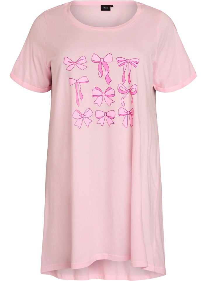 Chemise de nuit &agrave; manches courtes en coton biologique, Rose, Packshot image number 0