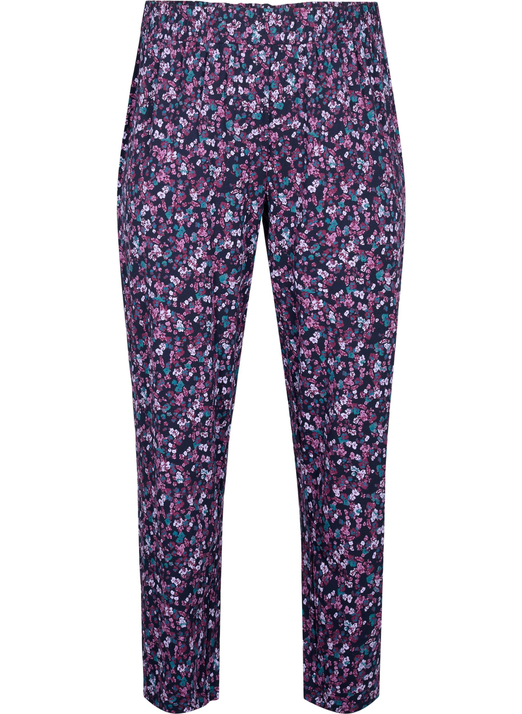 ZizziKleren pyjama broek met print, Blauw, Packshot image number 0