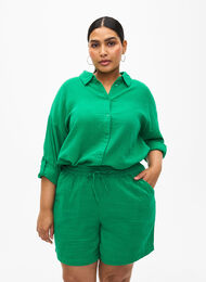 Short en mousseline de coton avec poches, Jolly Green, Model