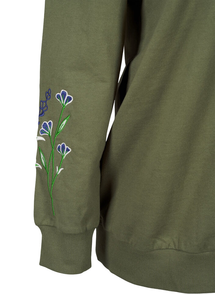 Sweatshirt met geborduurde bloemen, D. L. Green W. emb., Packshot image number 3