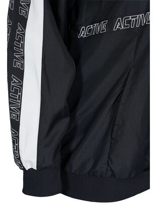 Veste de sport avec capuche et détails imprimés, Black, Packshot image number 3