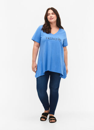 Katoenen t-shirt met korte mouwen, Ultramarine HEAVENLY, Model image number 2