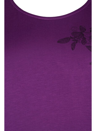 T-shirt à manches courtes en viscose avec imprimé floral, Grape Juice Flower, Packshot image number 2