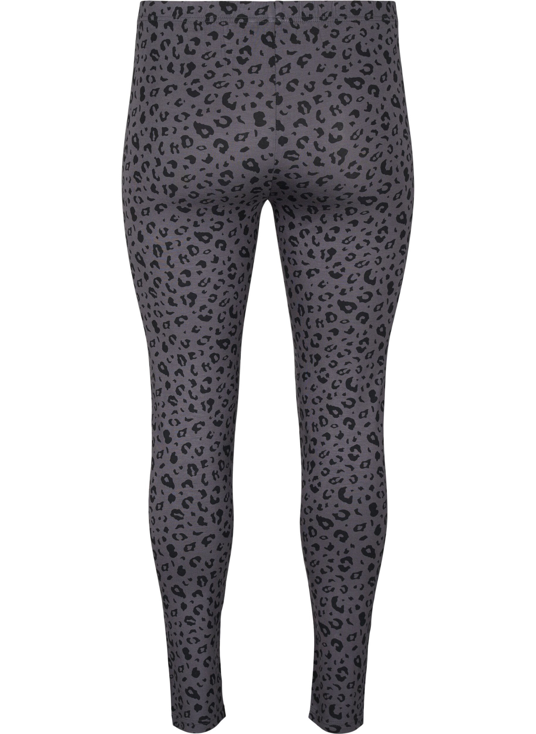 ZizziViscose leggings met luipaardprint, Grijs, Packshot image number 1