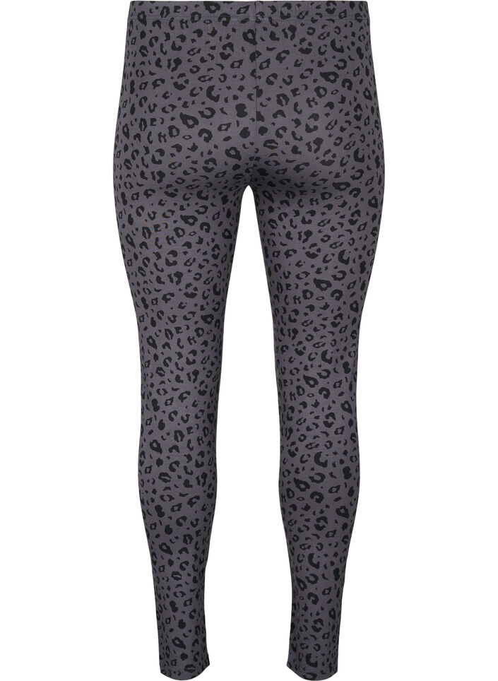 Viscose leggings met luipaardprint, Grijs, Packshot image number 1