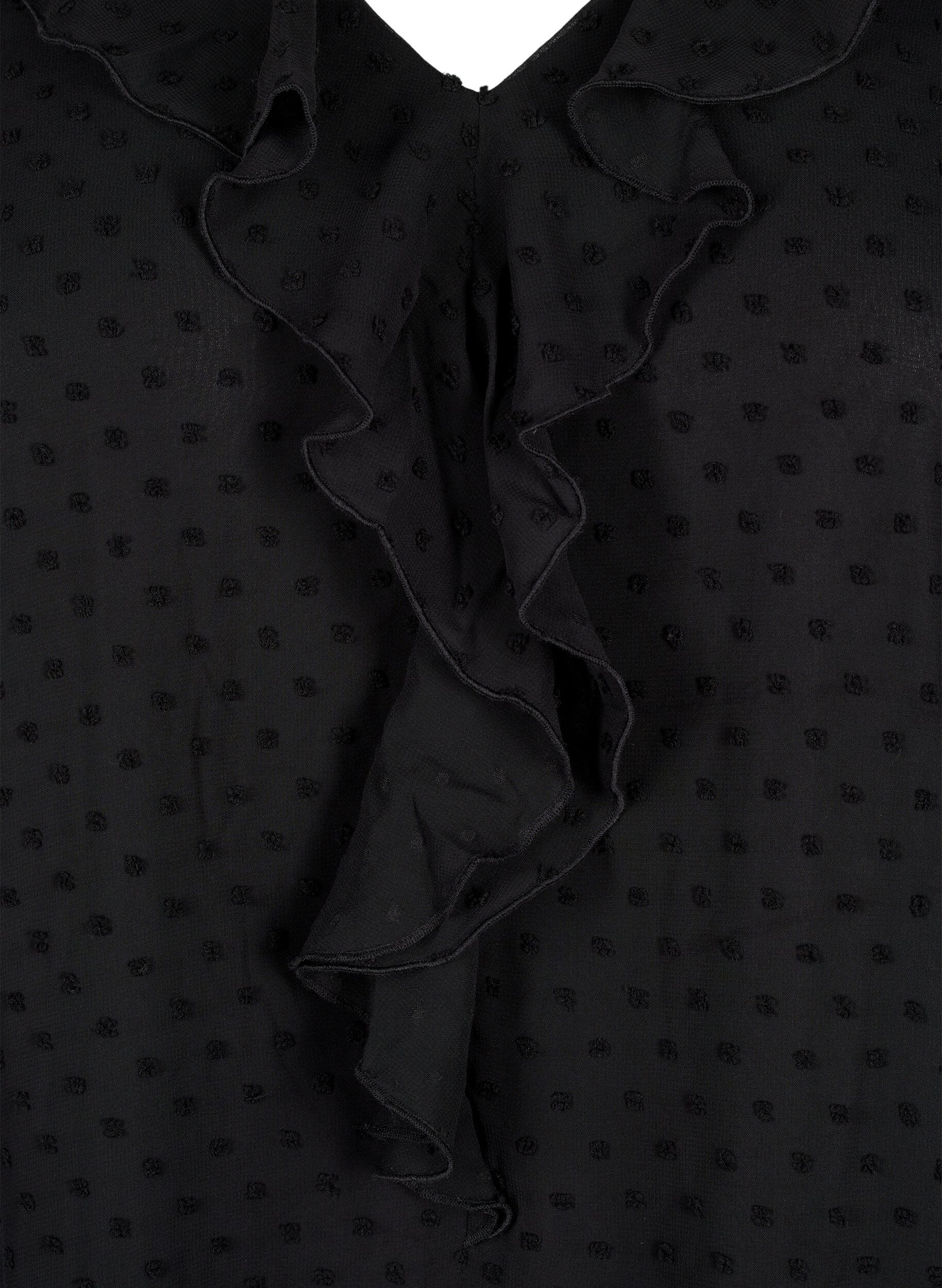 ZizziTuniek met ruches en gestippelde textuur, Black, Packshot image number 2