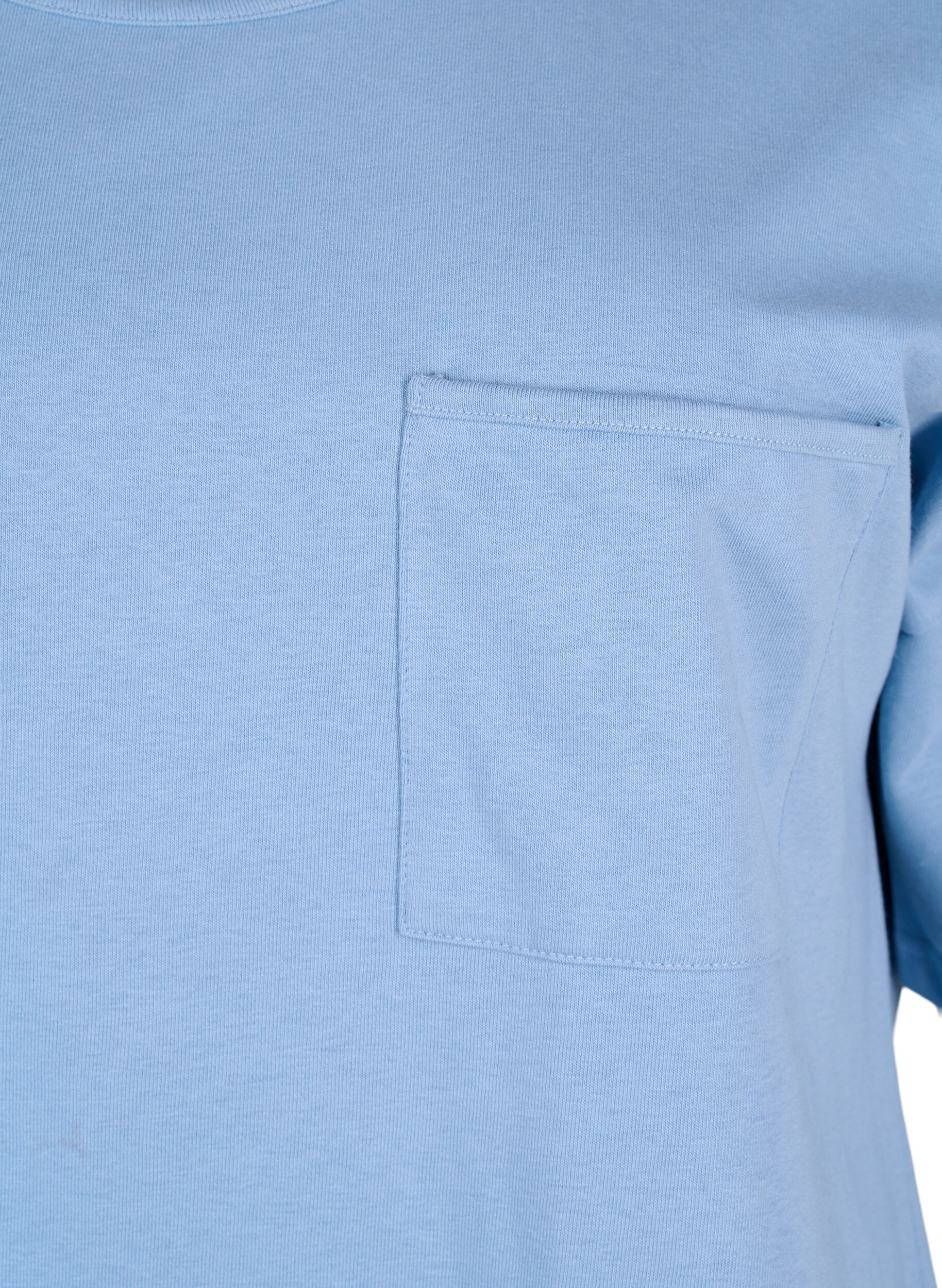 Zizzi Blouse &agrave; manches courtes, Faded Denim, Packshot image number 2