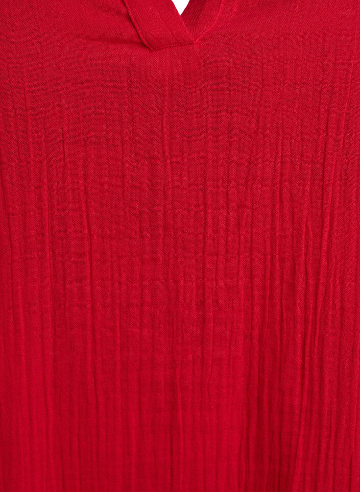 Robe courte évasée en mousseline de coton, Rouge, Packshot image number 2