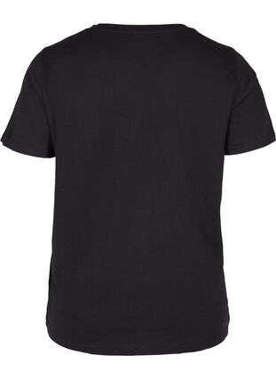 T-shirt en coton à imprimé, Black, Packshot image number 1