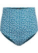 Bikinibroekje met extra hoge taille en bloemenprint, Blauw, Packshot image number 0
