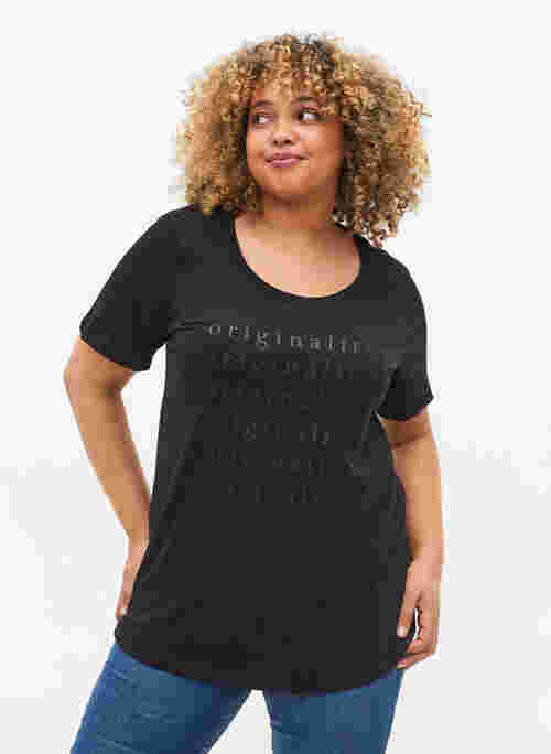 T-shirt en coton avec texte imprimé