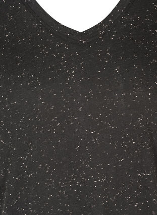 T-shirt col V, Black, Packshot image number 2