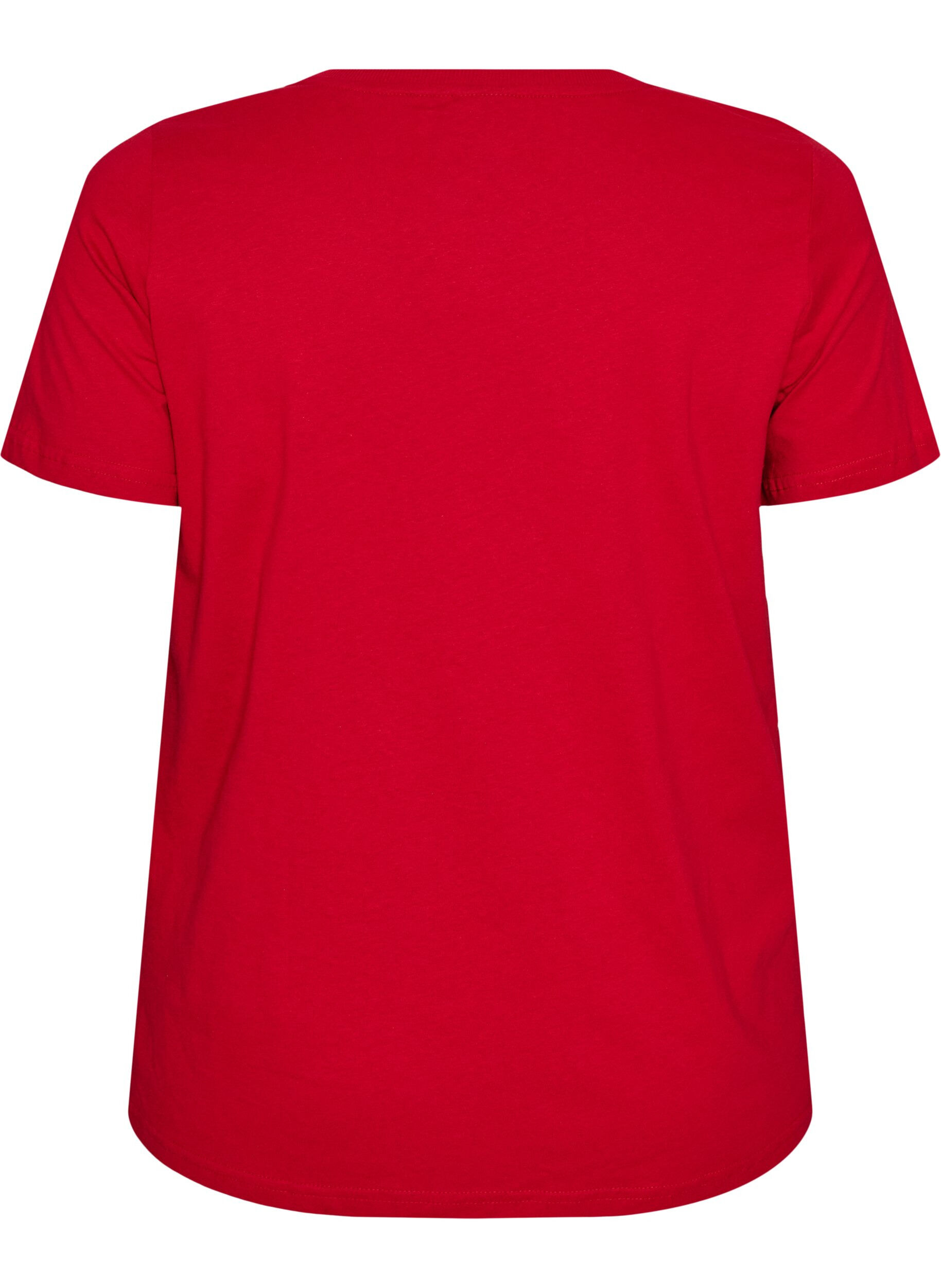 ZizziKerst T-shirt van biologisch katoen, Rood, Packshot image number 1