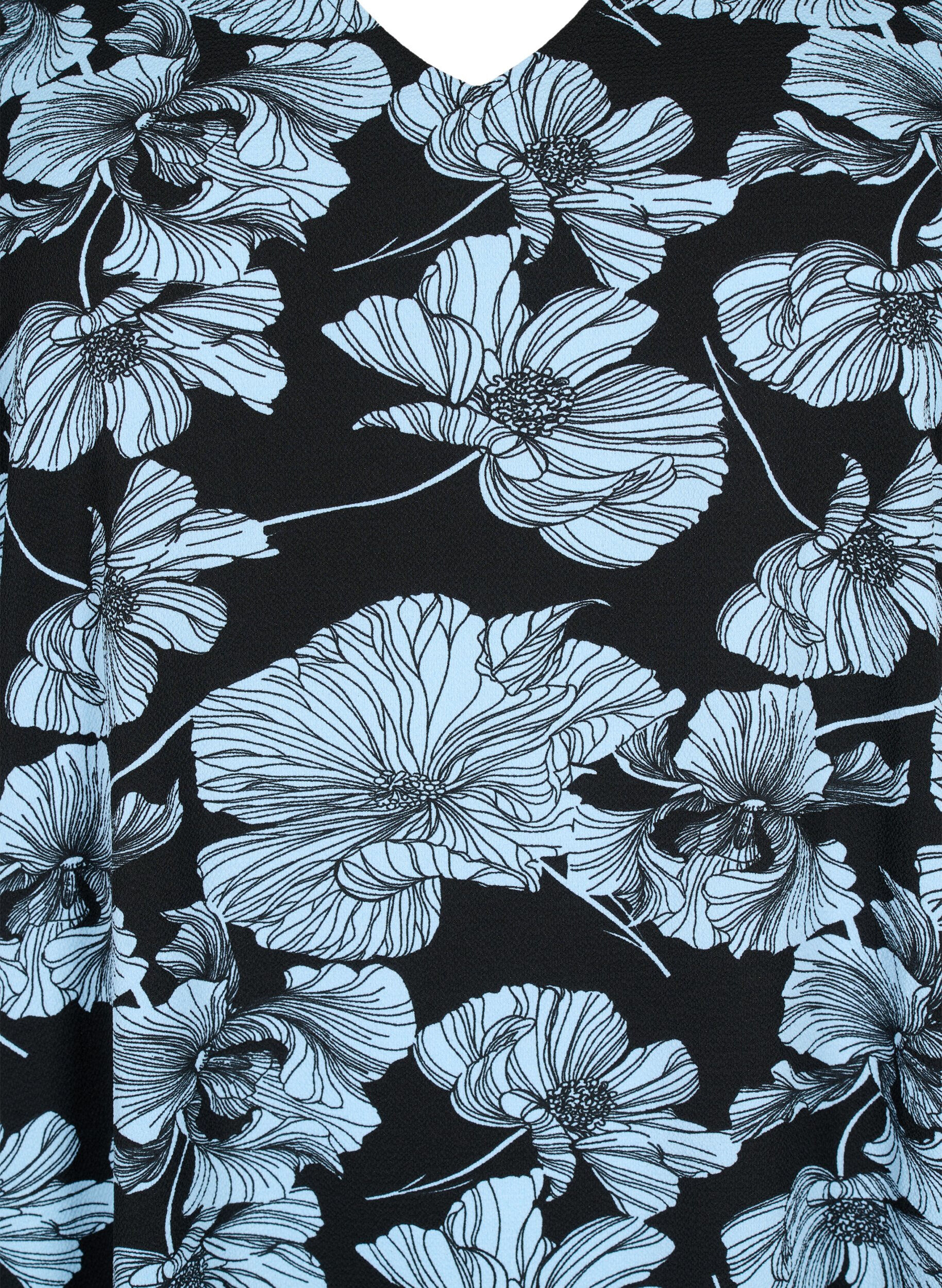 ZizziJurk met V-hals en print, Black B. Flower AOP, Packshot image number 2
