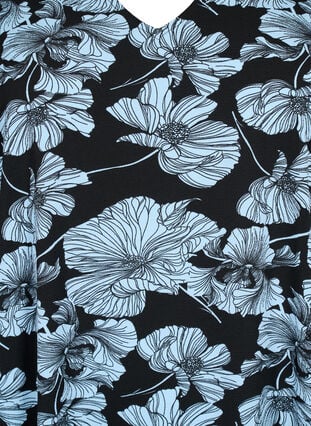 Robe à col en V avec imprimé, Black B. Flower AOP, Packshot image number 2