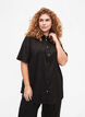 Chemise longue avec motif textur&eacute;, Black, Model image number 0