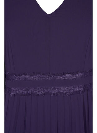 Robe plissée à manches courtes, Purple Velvet, Packshot image number 2