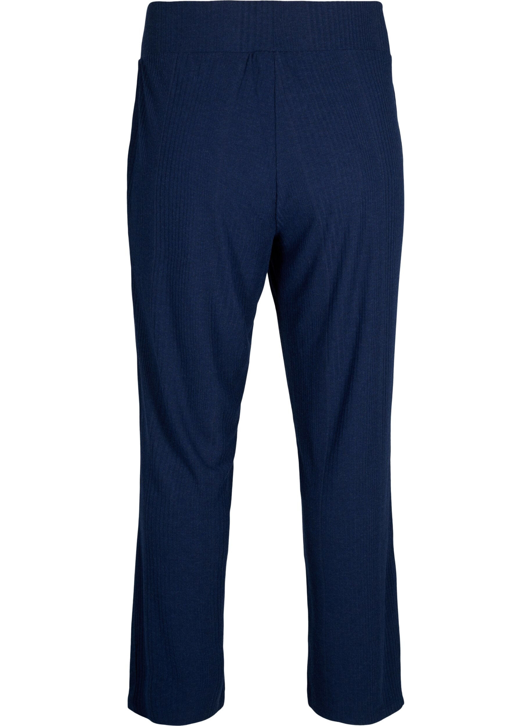 Zizzi Pantalon confortable avec texture ray&eacute;e, Night Sky Mel., Packshot image number 1