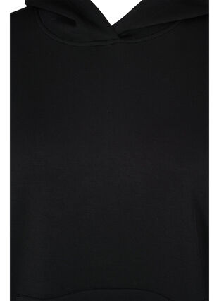 Sweat-shirt à capuche et manches 3/4, Black, Packshot image number 2