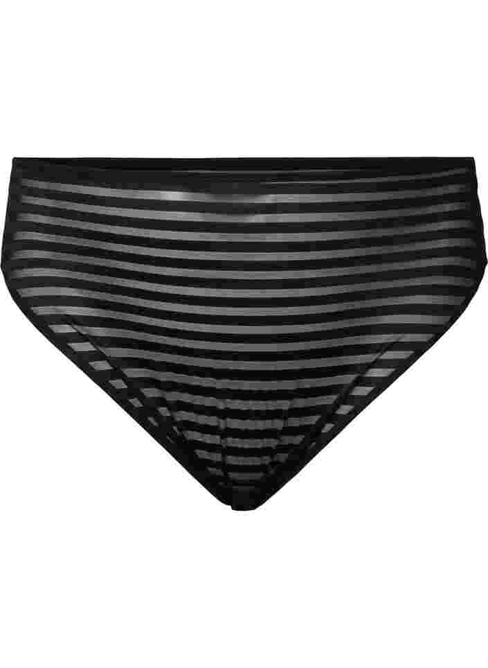 culotte tai rayé à taille régulière, Black, Packshot image number 0