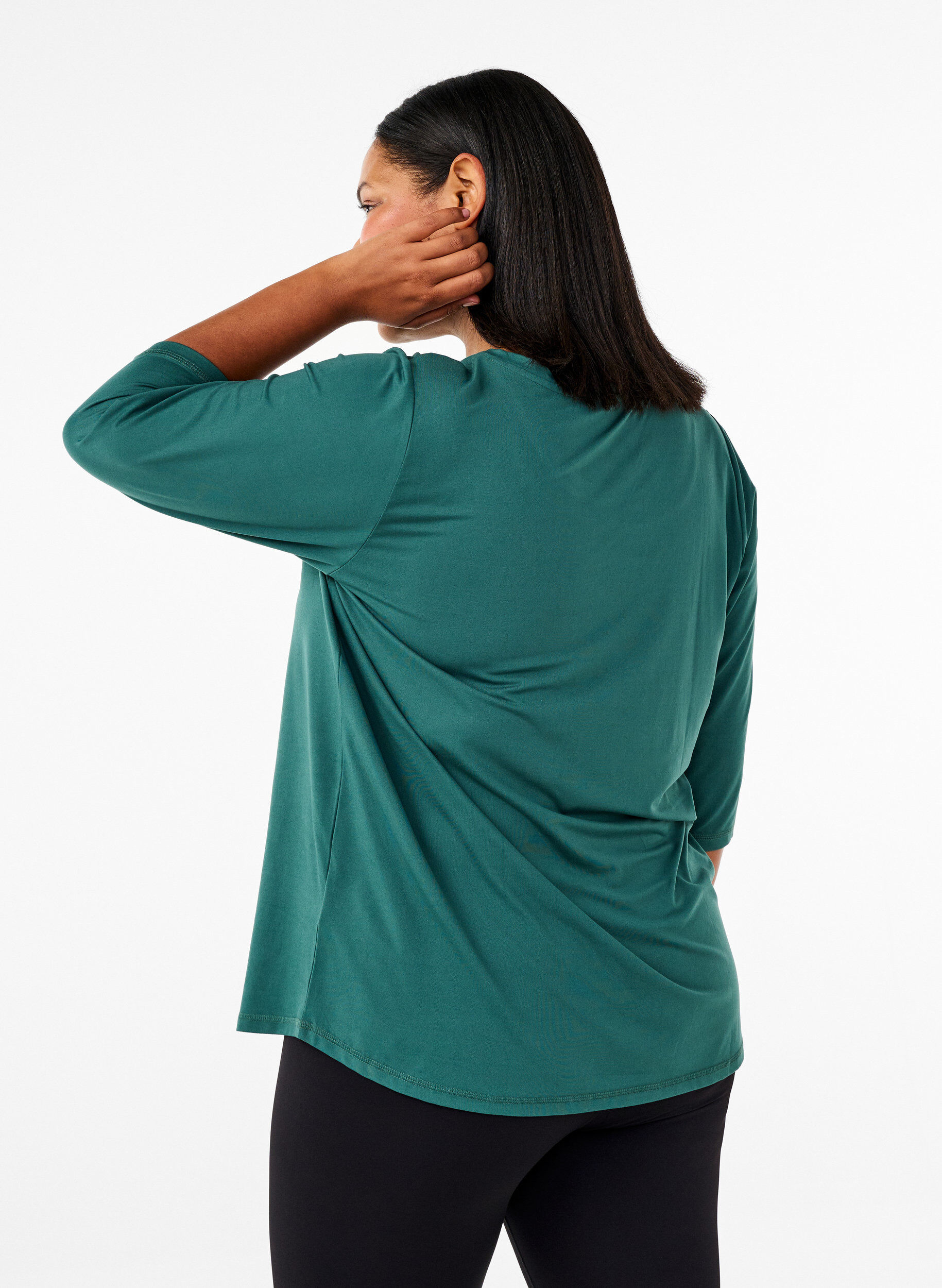 ZizziWork-out top met 3/4 mouwen, Groen, Model image number 2