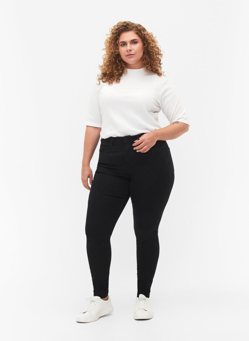Jean Amy super slim &agrave; taille haute, Black, Model image number 0