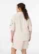Haut de pyjama en viscose avec lien &agrave; nouer et imprim&eacute; fleuri, Beige, Model image number 2