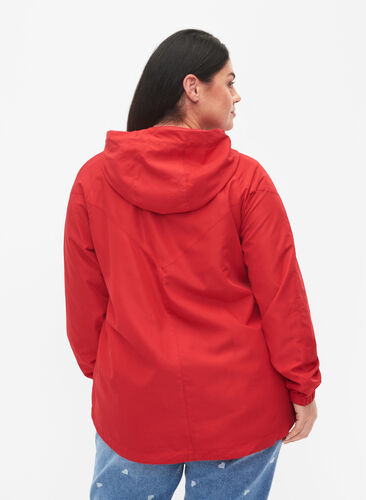 Veste courte avec capuche et bas réglable, Tango Red, Model image number 1