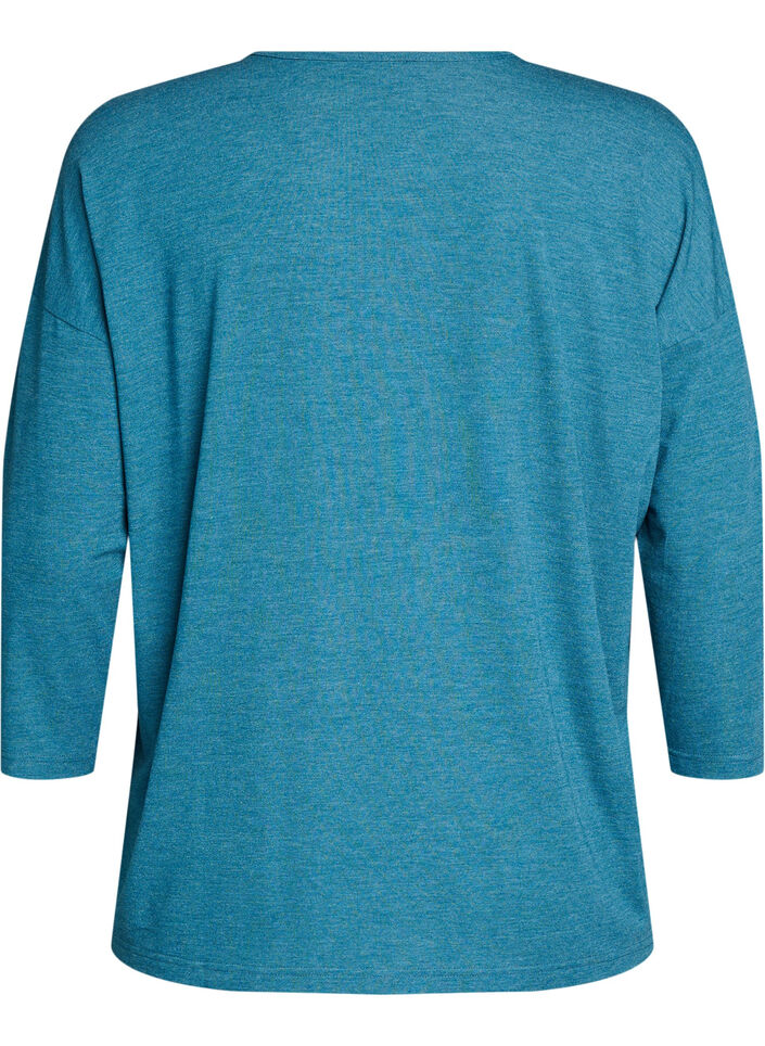 Blouse en jersey avec manches 3/4, Bleu, Packshot image number 1