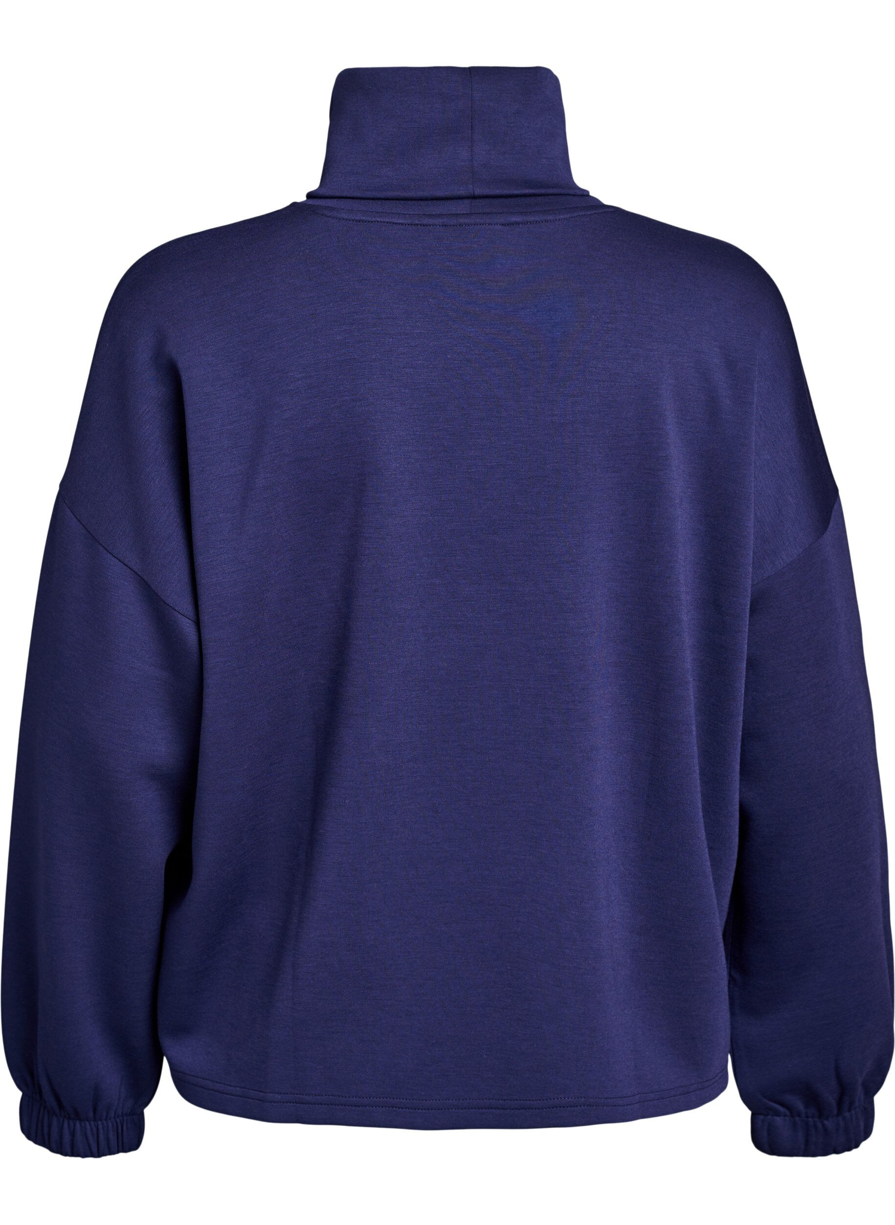 ZizziBlouse met turtleneck in modalmix, Blauw, Packshot image number 1