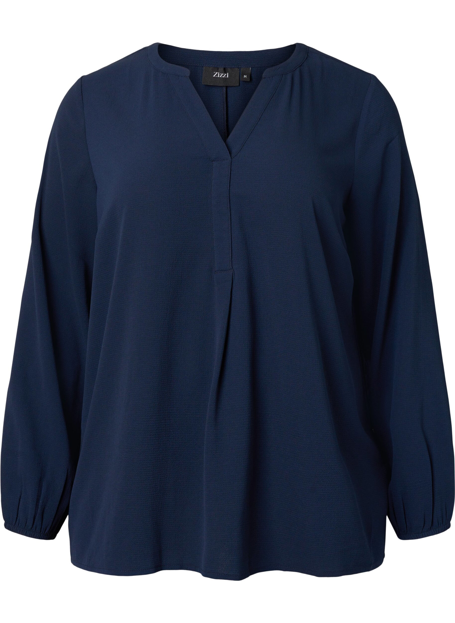 ZizziEffen blouse met v-hals, Navy Blazer, Packshot image number 0