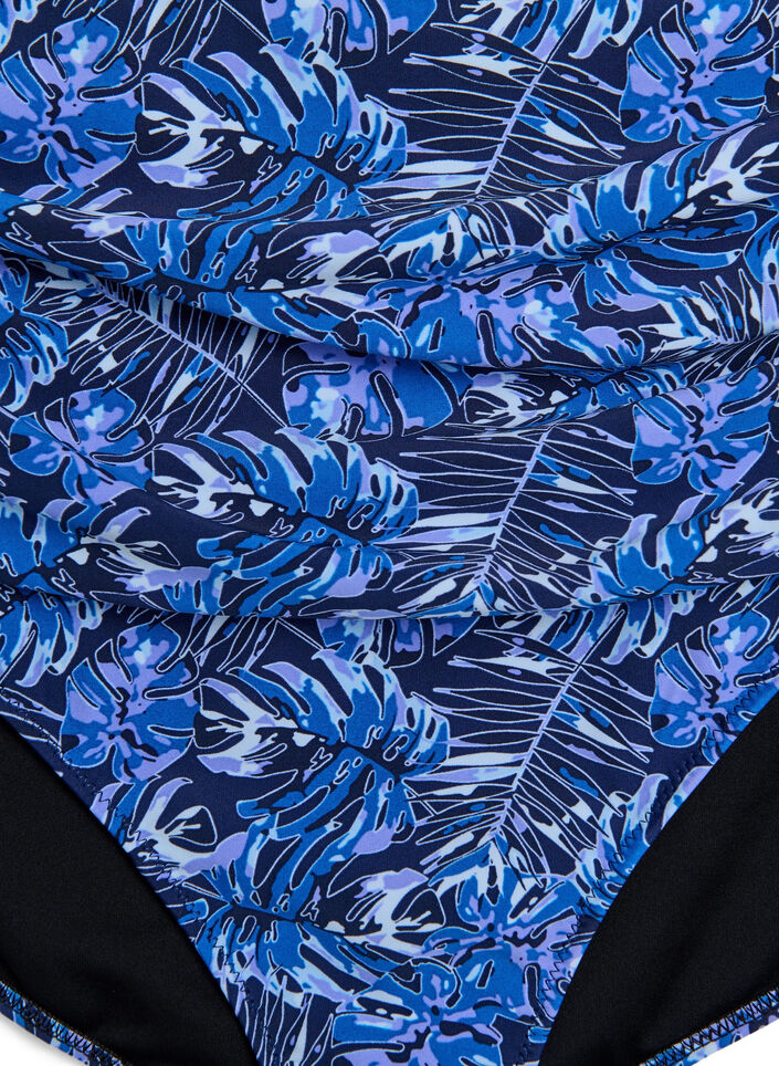 Culotte de bikini taille haute &agrave; motif, Bleu, Packshot image number 2