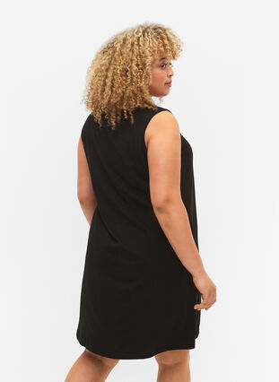 Robe sans manches en coton avec forme en A, Black W. YOU, Model image number 1