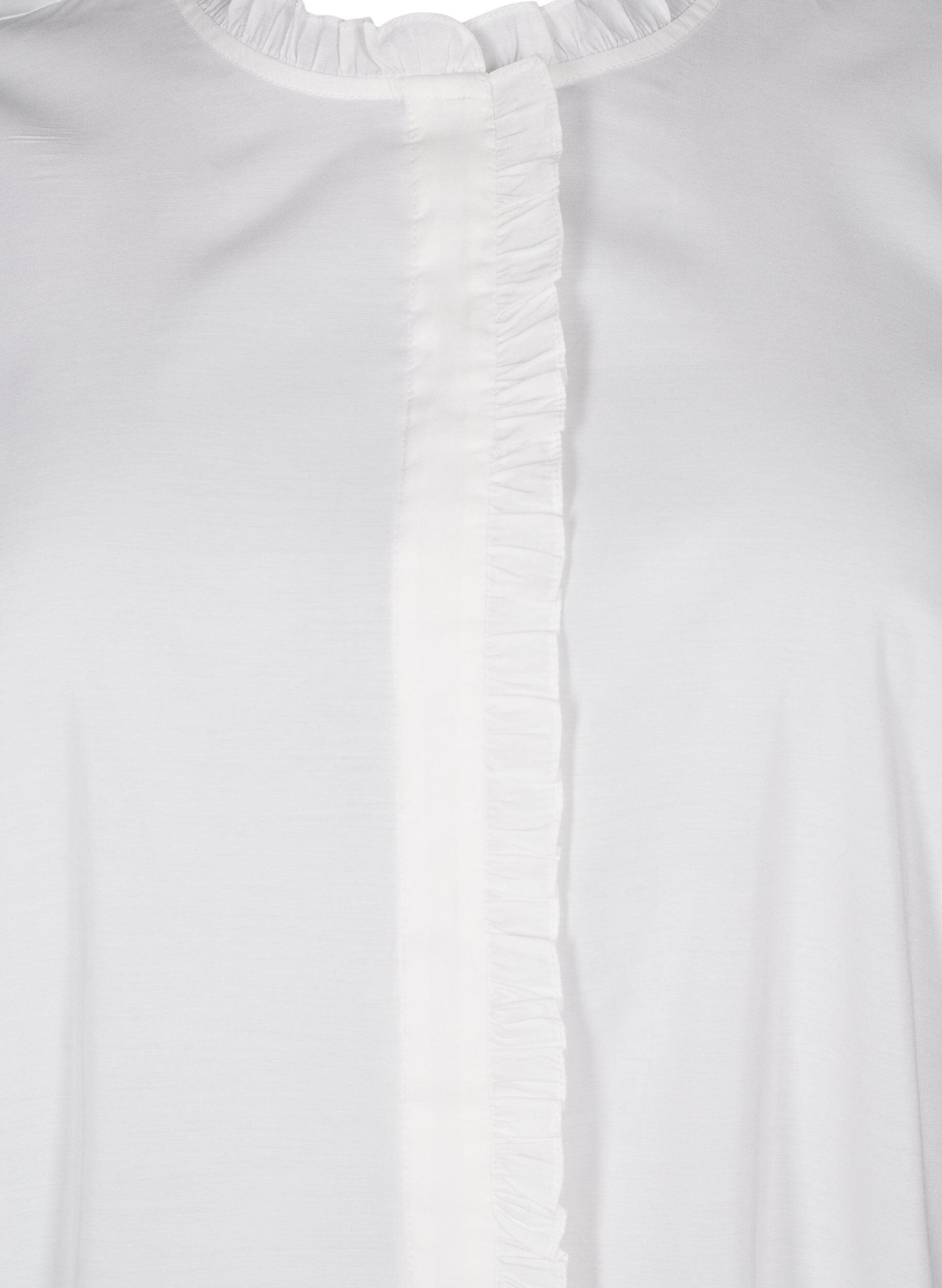 ZizziOverhemdblouse met ruches en broderie anglaise, Wit, Packshot image number 2