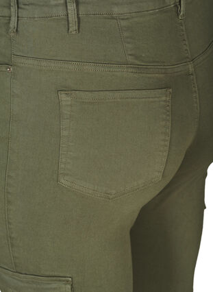Pantalon en coton longueur cheville, Army green , Packshot image number 3