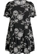 Viscose jurk met snijlijn, Zwart, Packshot image number 0