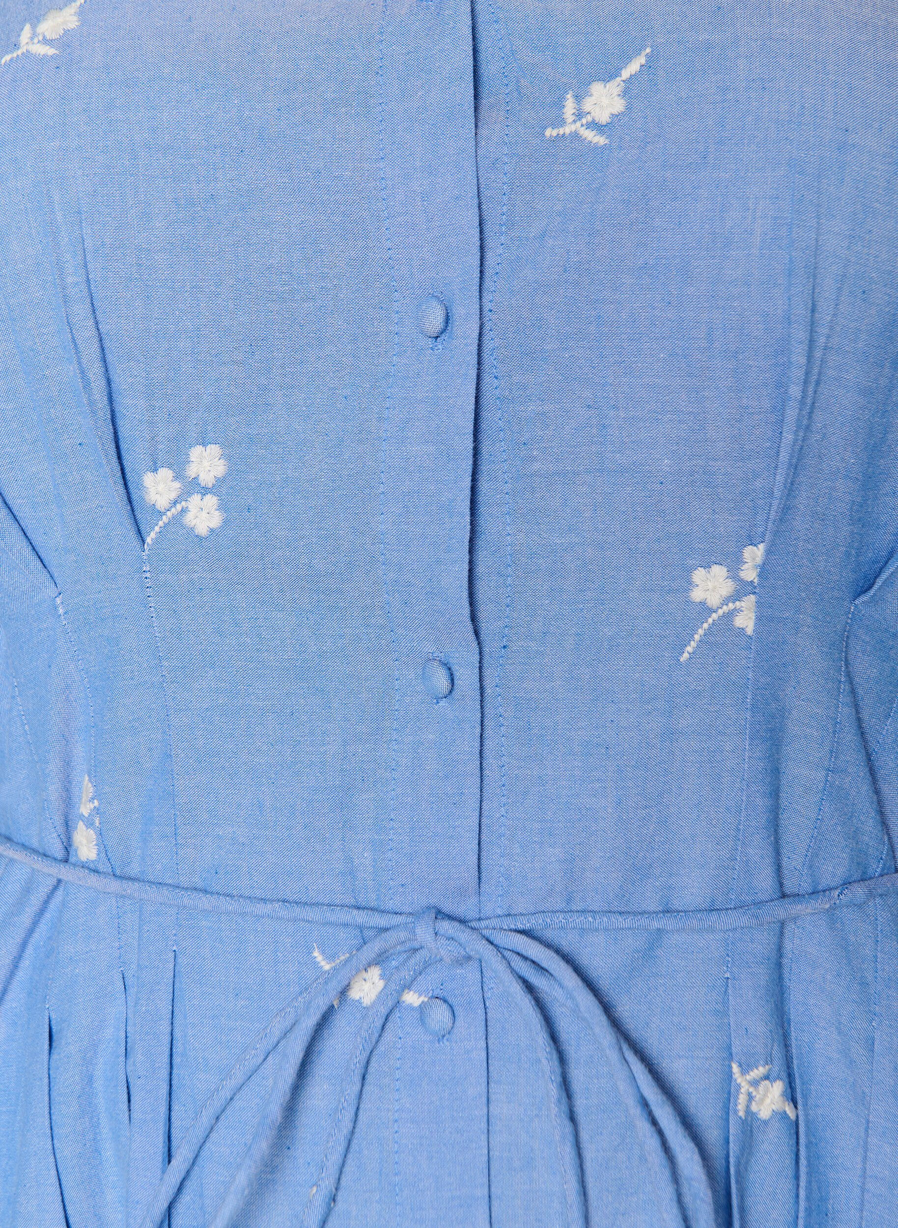 ZizziRobe chemise en coton avec des fleurs brod&eacute;es, Bleu Clair, Packshot image number 2