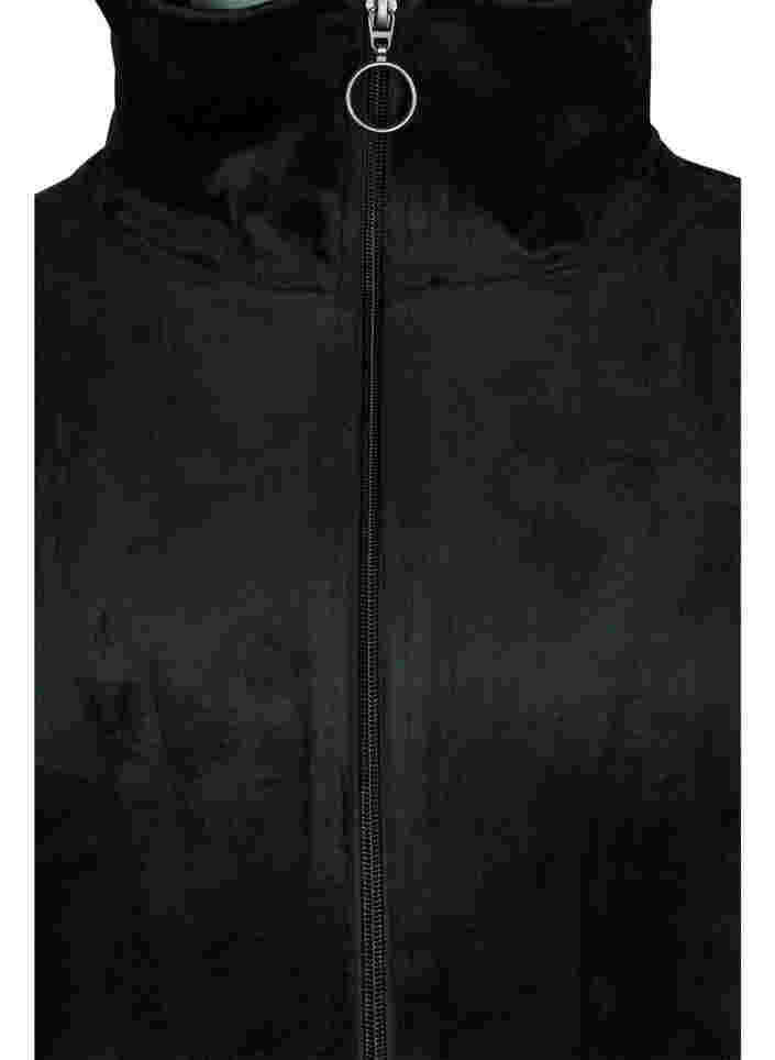 Robe en velours avec fermeture éclair et poches, Black, Packshot image number 2