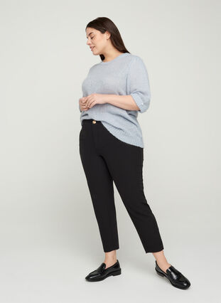 Pantalon classique à la cheville, Black, Model image number 0