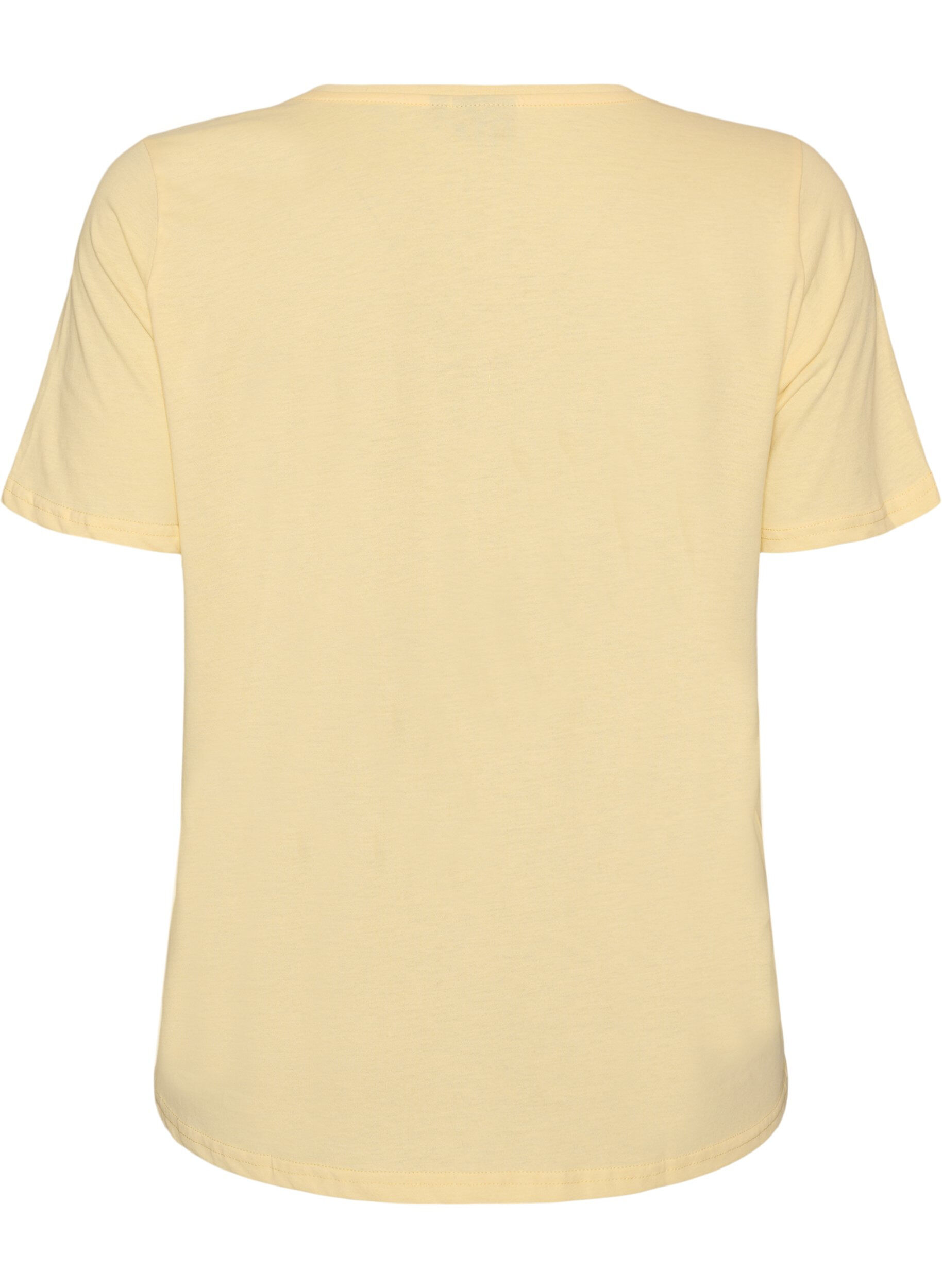 ZizziT-shirt met motief, Geel, Packshot image number 1