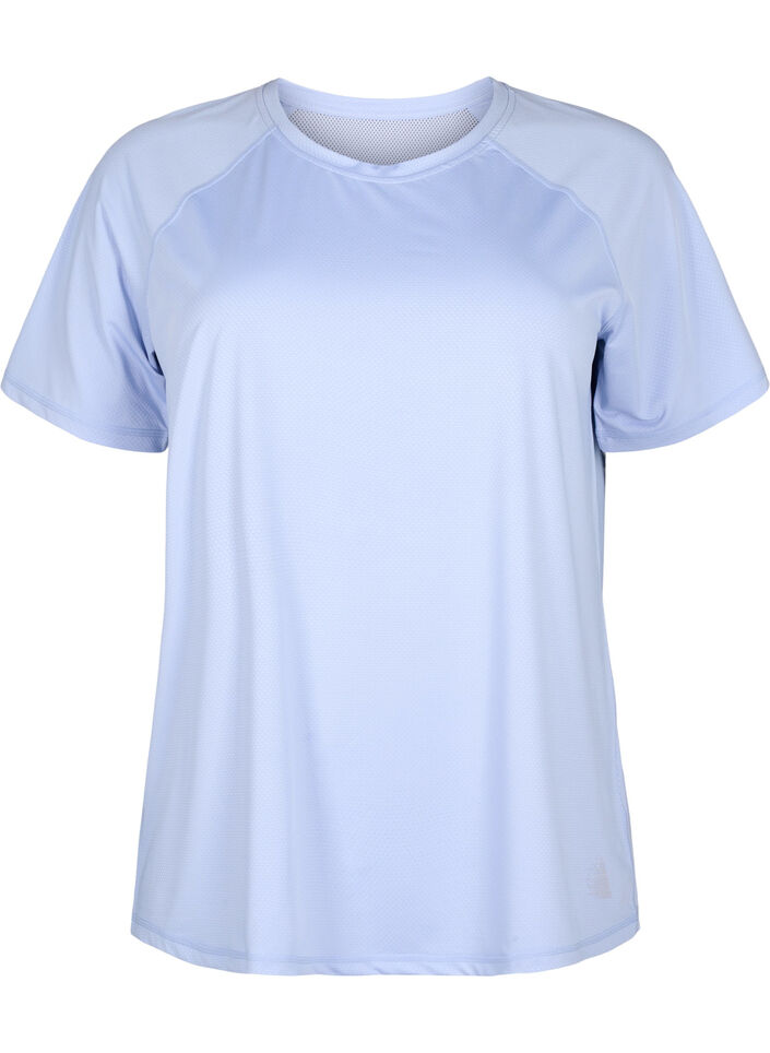 Trainings-T-shirt met achterkant van mesh, Zen Blue, Packshot image number 0