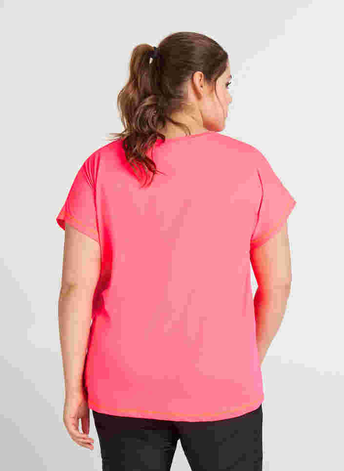 Effen sportshirt, Neon pink, Model image number 1