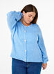 Gebreide cardigan met wol en knoopsluiting, Della R. Blue Mel., Model image number 0